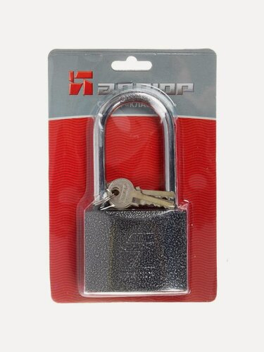 Изображение товара Замок навесной Аллюр ВС1Ч-375, 1414, цилиндровый, чугунный, серый, с автоматическим запиранием, 5 ключей в комплекте