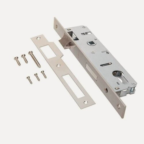 Изображение товара Замок врезной Apecs 7300-30-NIS, цилиндровый, матовый никель, артикул 25708, без ручки в комплекте, надежная фурнитура