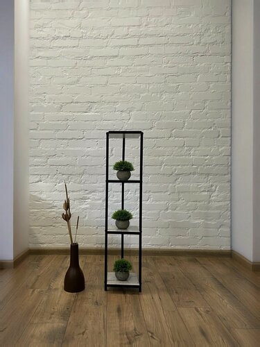 Изображение товара Стеллаж-этажерка 4 секции, полки 20 20 см из ЛДСП, металлический каркас, компактная, лёгкая, прочная