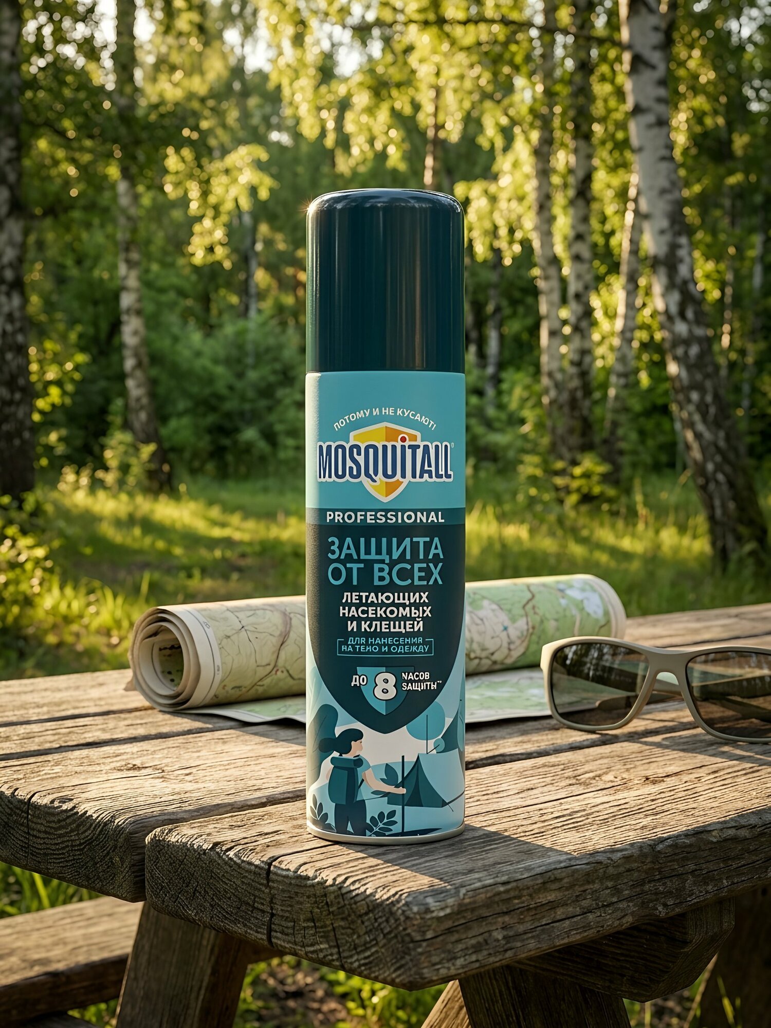 Аэрозоль Mosquitall Профессиональная защита 150 мл: эффективный репеллент от комаров, клещей, мошек и слепней