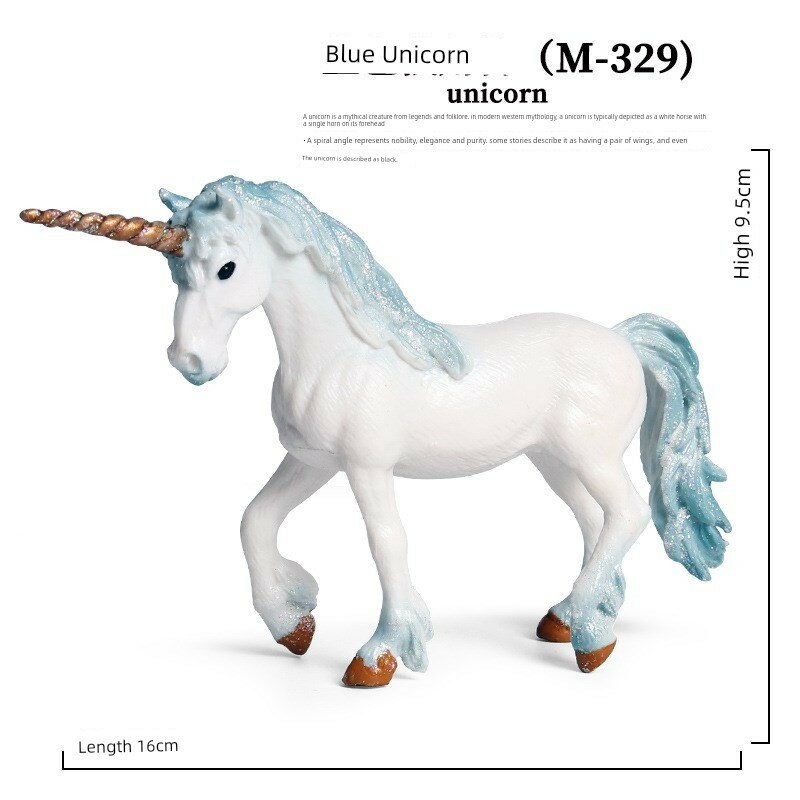 Синяя фигурка единорога Ox-329, 0.118 кг, мифический декор