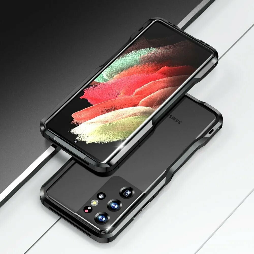 Цзинъянь-Чехол для Samsung Galaxy S21 Ultra с металлическим каркасом из алюминиевого сплава, черный, 60