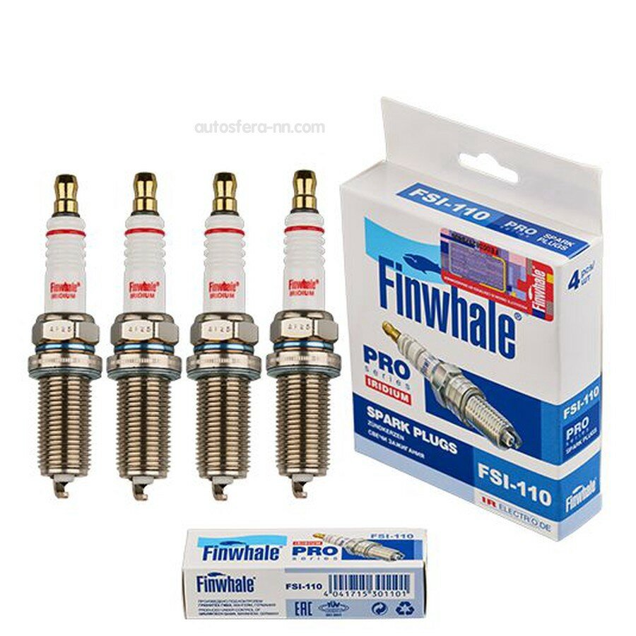 FINWHALE FSI110 Свеча IRIDIUMC4 I;307; Laguna II; SantaFE II, III, IV /Ix35; Sorento III /Sportage III комп 4 шт
