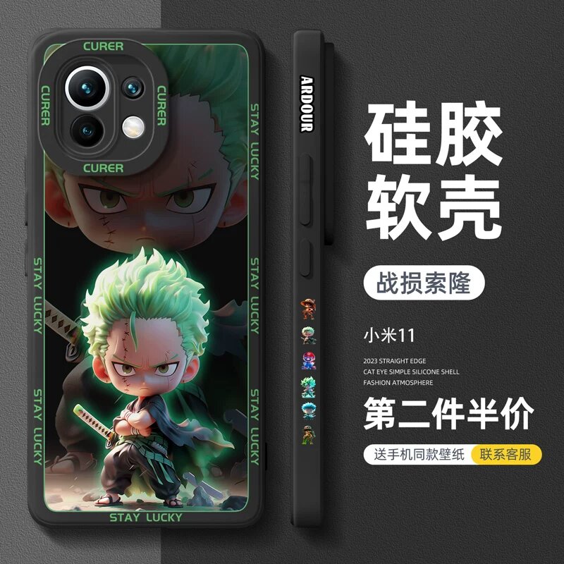 Жидкий силиконовый чехол для Xiaomi 11 Ultra, Темно-черный с узором Поврежденный Зоро, премиум защитный дизайн