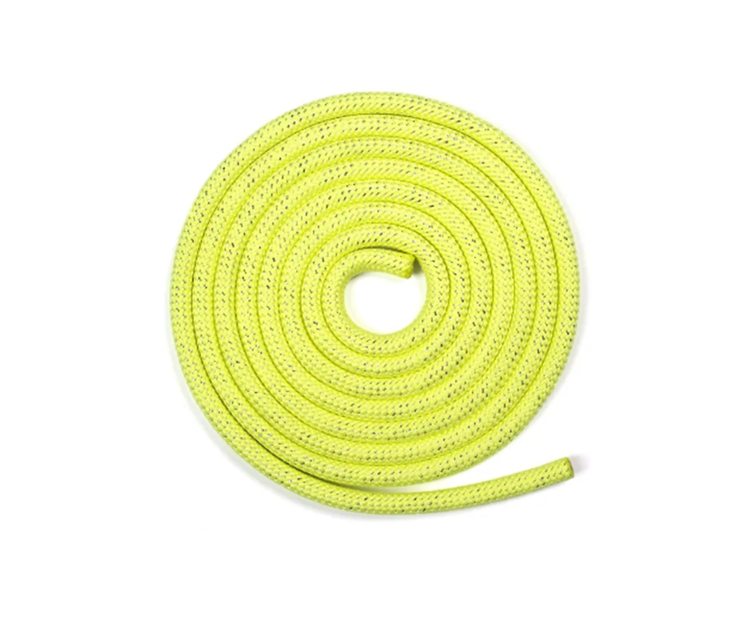 Скакалка для художественной гимнастики Verba Sport LINE 3,0 м лимонный с люрексом