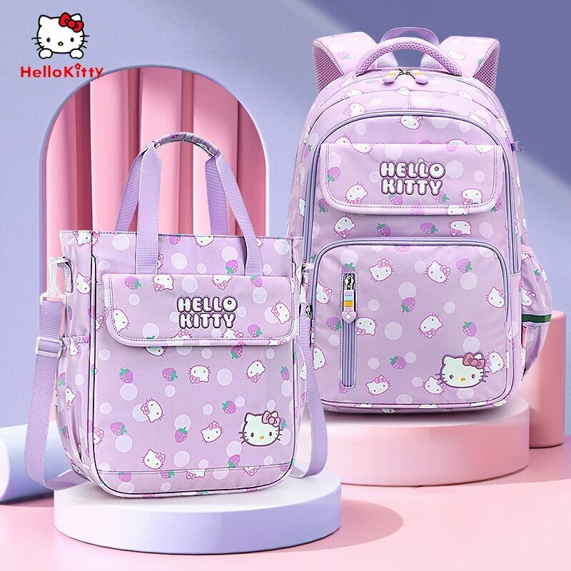 Рюкзак Hello Kitty маленького размера пурпурного цвета с учебной сумкой для девочек 1-6 классов
