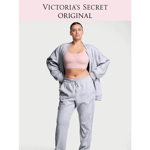 фото Брюки джоггеры victoria's secret vsx movement fleece relaxed jogger, размер s, серый