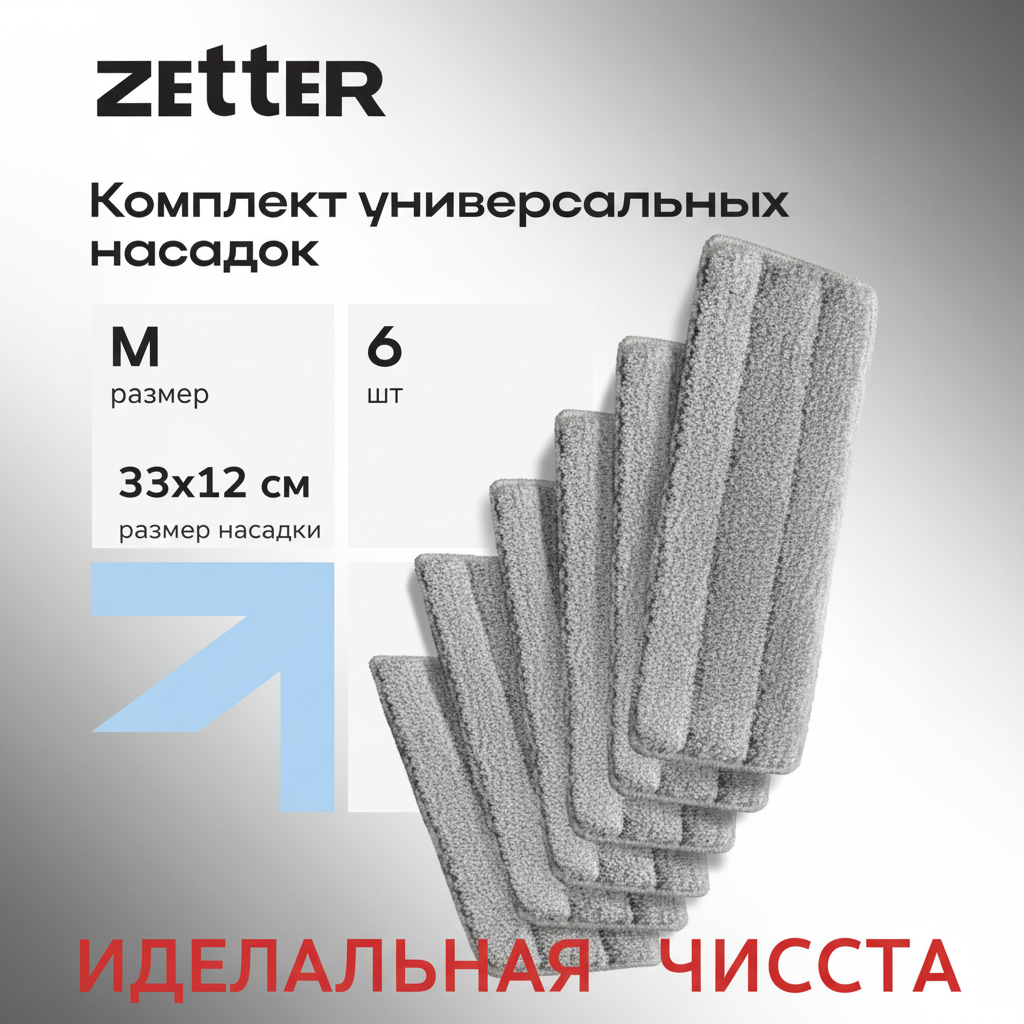 Насадка на швабру с антистатическим эффектом для сбора пыли и шерсти