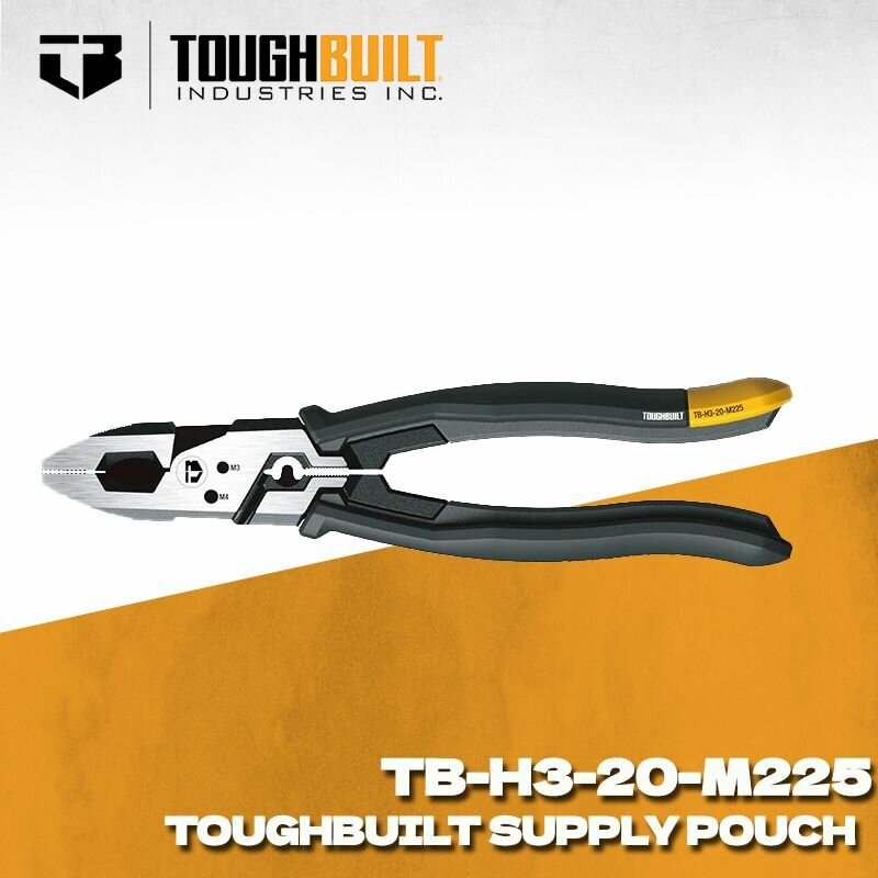 ToughBuilt TB-H3-20-M225 Многофункциональные плоскогубцы 9" промышленного класса с плоским носом