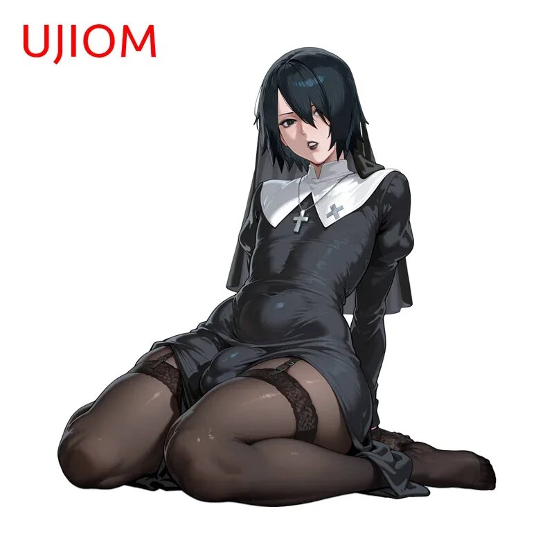 Наклейка на стену UJIOM Монахиня, колено, Futanari
