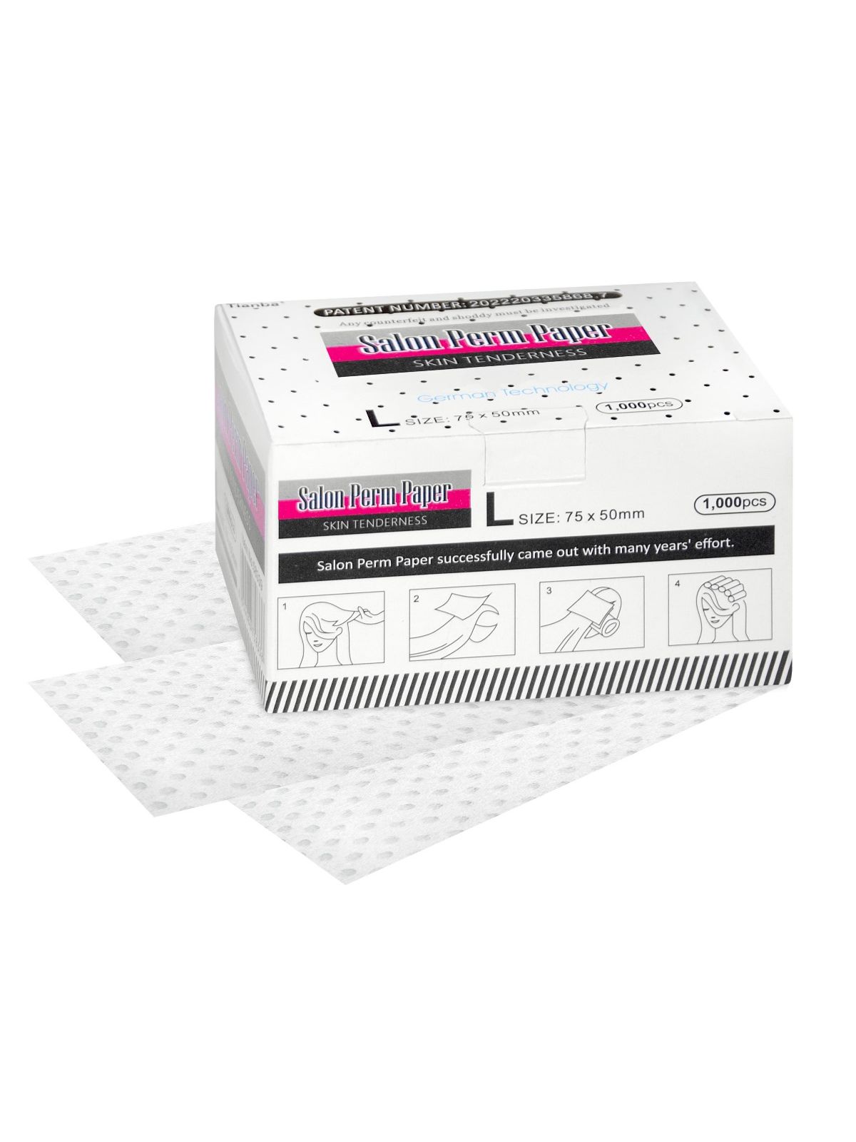 Игроbeauty Бумага для химической завивки 75*50 мм с тиснением (1000 шт)