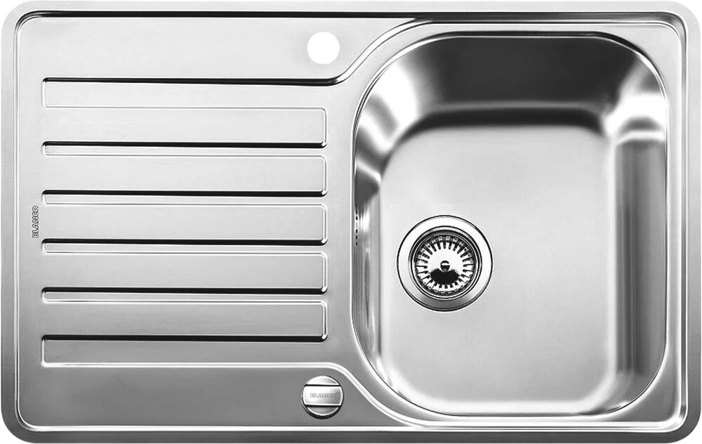 Мойка кухонная Blanco Lantos 45S-IF Compact металлическая, 77x49, прямоугольная, мойка для кухни, с крылом, врезная