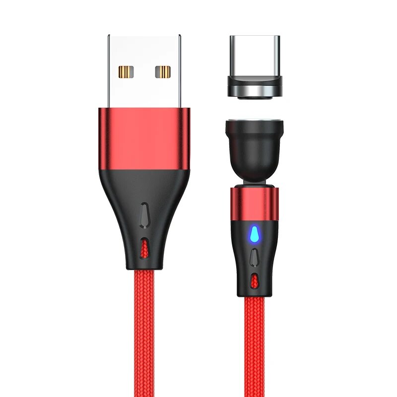Магнитный кабель USB C/Micro USB 2м, Красный