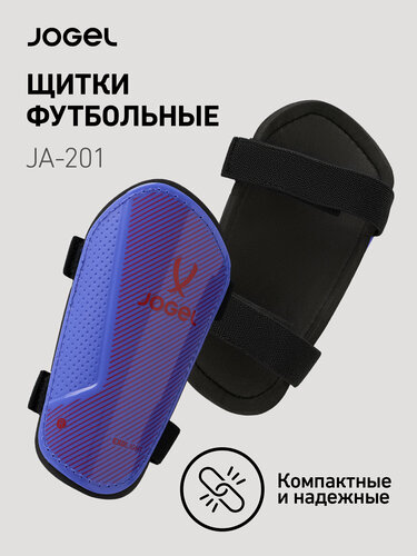 Изображение товара Щитки футбольные Jogel с двойным ремешком, размер М, цвет синий