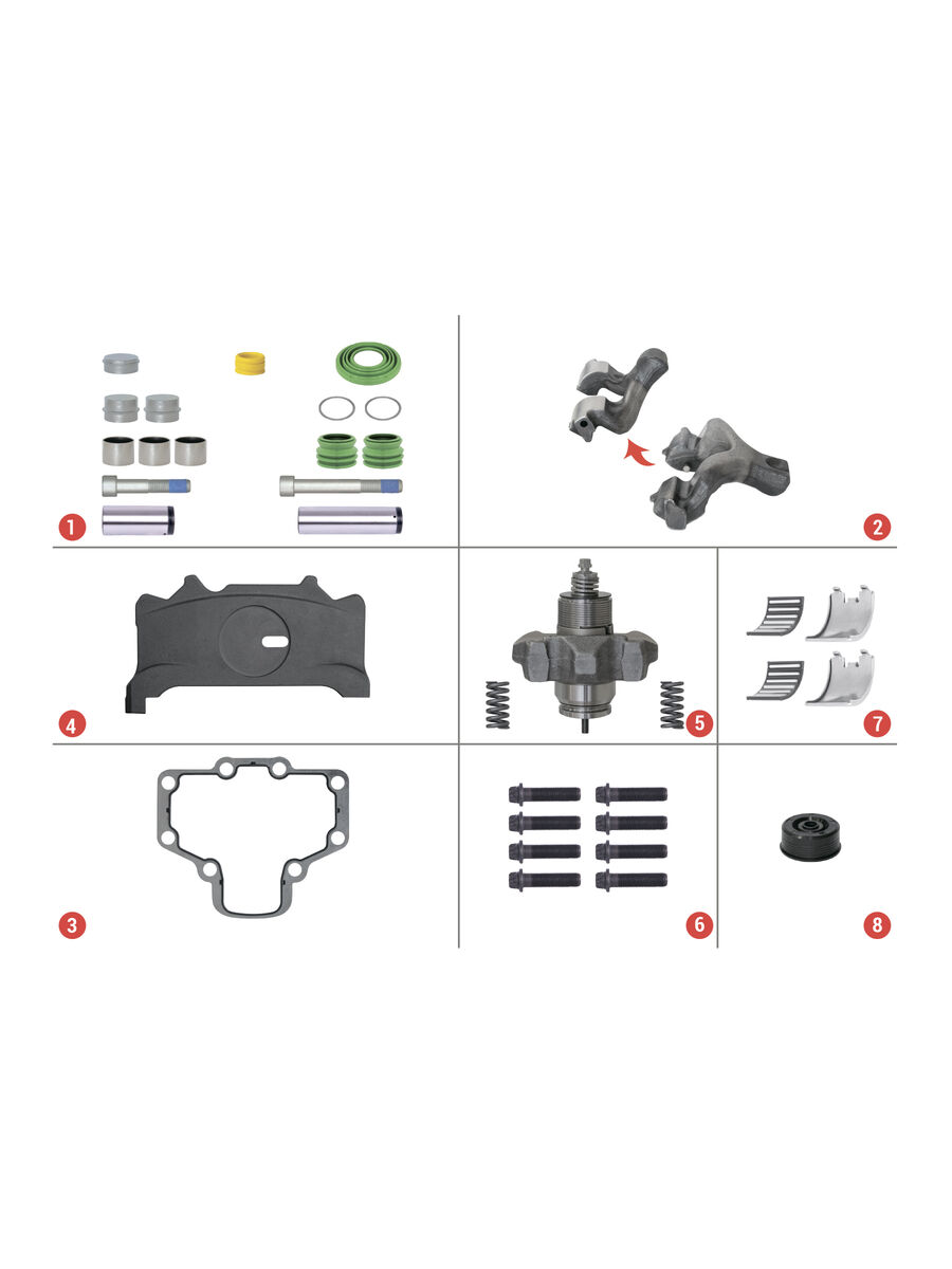 Полный рмк суппорта wabco pan 19-1/pan 22-1 (35 деталей, лев.) saf (CHEEFT CHS3004)