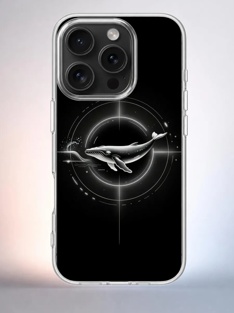 Чехол iPhone 15 Pro кит компас минимал силиконовый