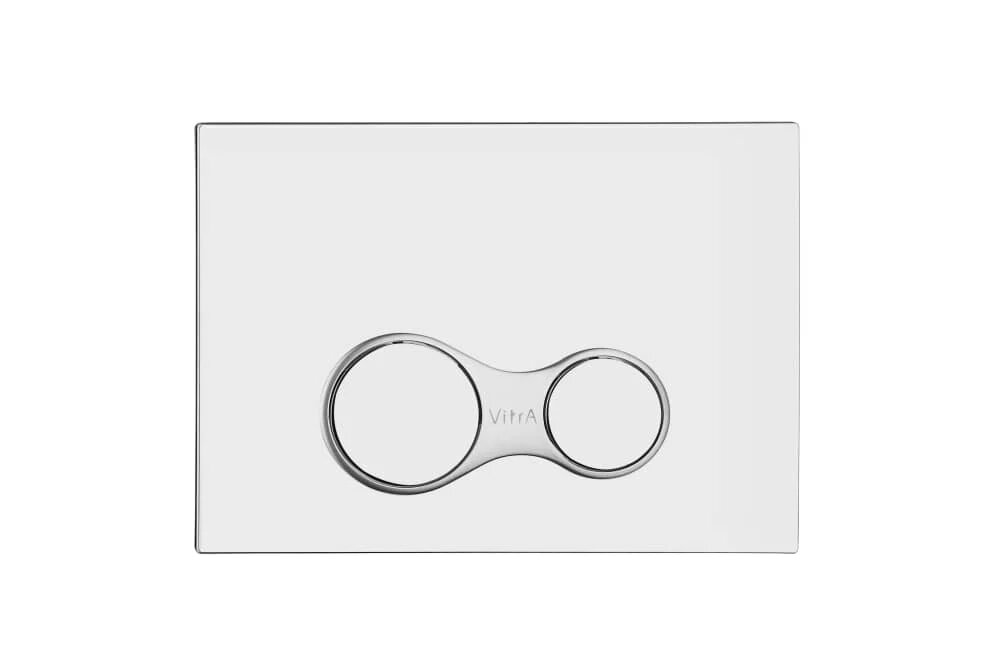 Кнопка смыва для инсталляции VitrA Сириус (Sirius) 740-0480 хром, глянцевая, двойной смыв