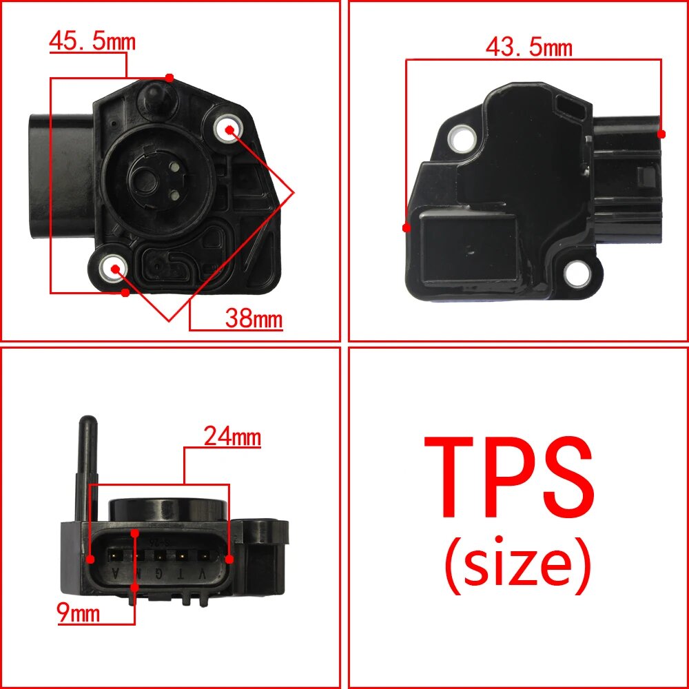 Датчик положения дроссельной заслонки TPS 90224500 5D7-E3750-01-00 для YBR125 YZF125R WR125 YW125 Zuma Bandit 1250 125/1250cc 5-контактный