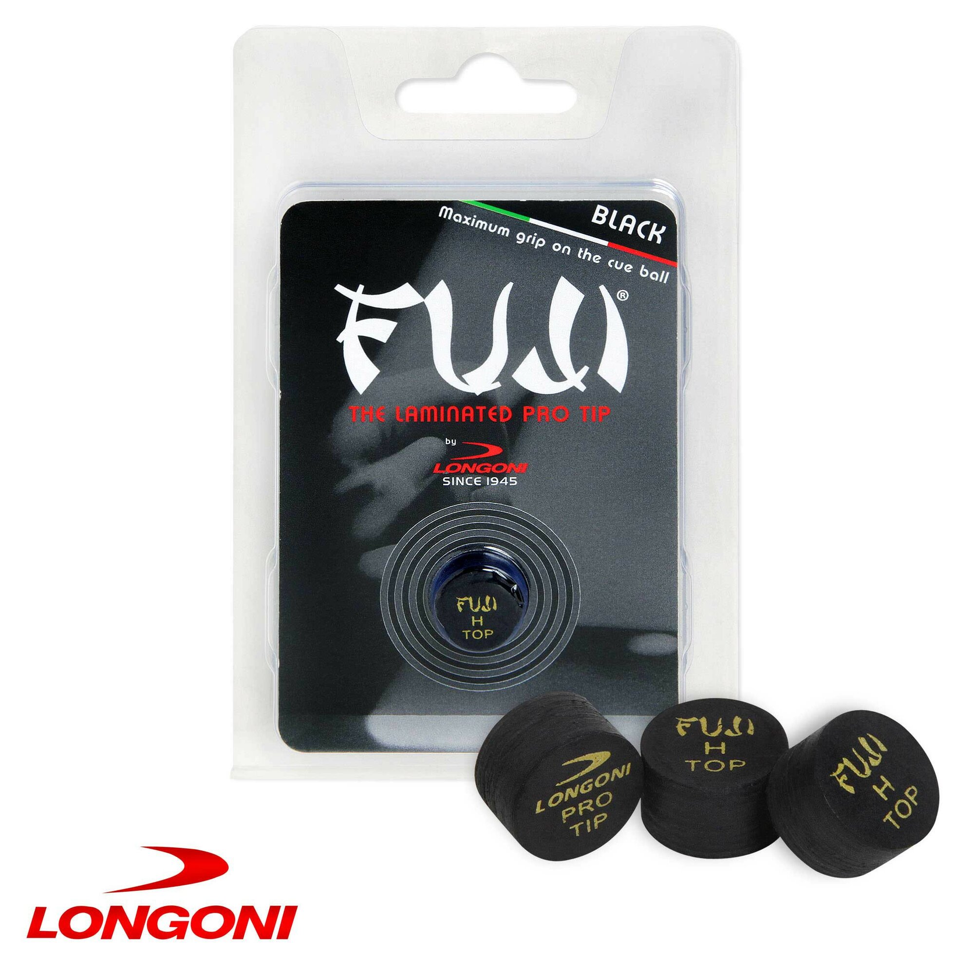 Наклейка для кия Longoni Fuji Black ø 13 мм Hard 1 шт.