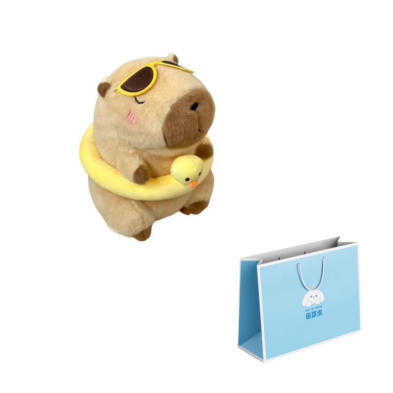 Плюшевая игрушка унисекс KUNYACHONG Капибара Floating Ring Capybara, 23CM EU