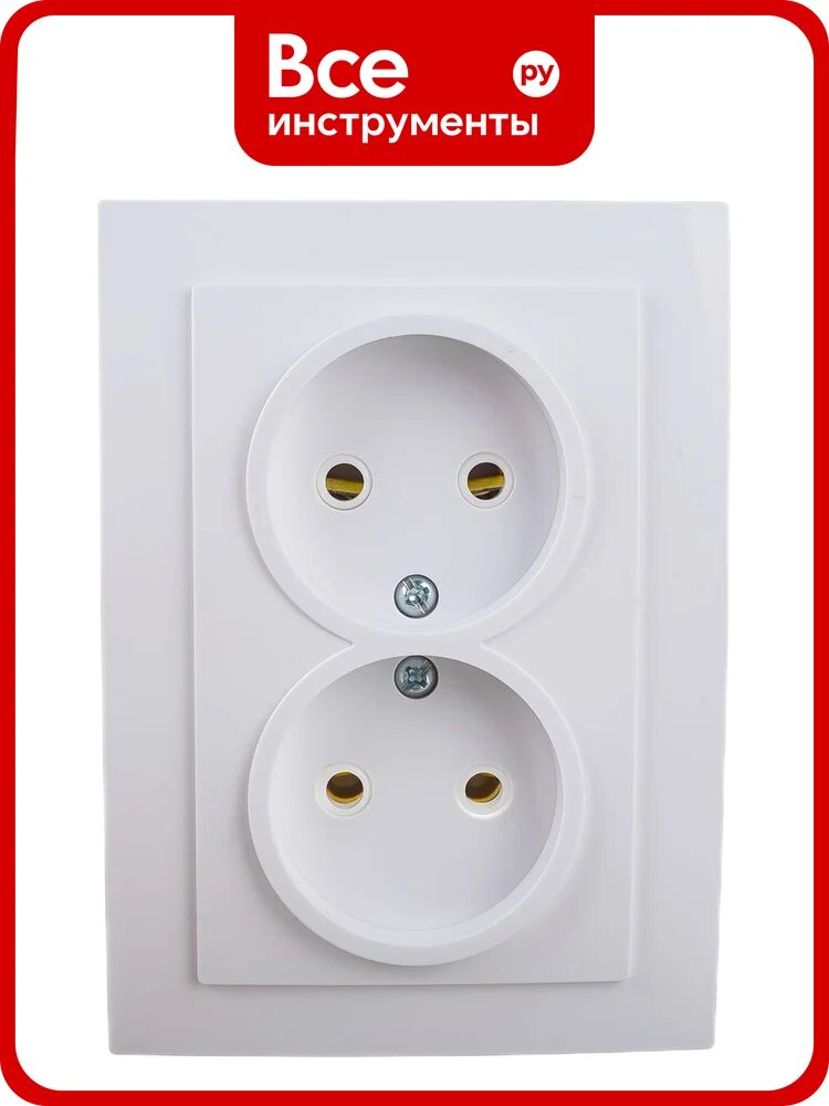 Розетка SVET RS 16-237-Б Пилот SV0907-006 — встраиваемая силовая розетка из ABS‑пластика, белый цвет, степень защиты