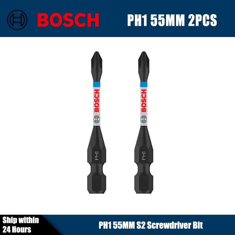 Bosch PH1 55 мм 2pcs битаотвертка S2 модифицированная сталь термообработанная прочный инструмент сверло