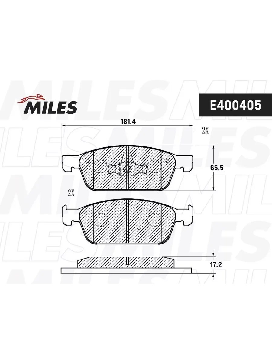 Колодки тормозные для а/м: Focus III 12-, Kuga II 13-, арт. E400405