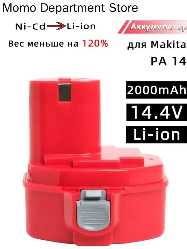 Аккумулятор для Makita 14.4V 2Ah / PA14, 6281D, 1422, 1434, 1420, 192600-1, 6337D, 193985-8