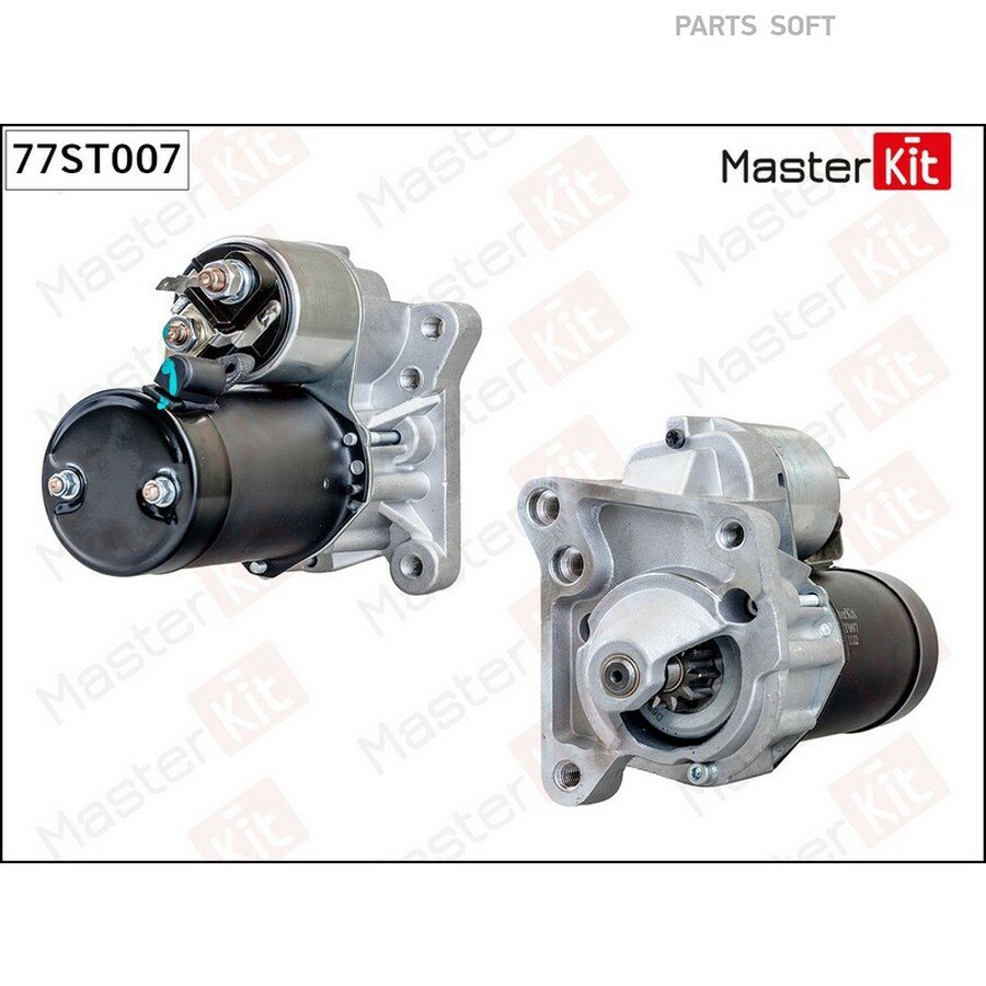 Стартер Renault Clio II(BB_, CB_), Kangoo(KC0/1_), Megane I(BA0/1_) 95- (1,1kW) MASTERKIT 77ST007 | цена за 1 шт