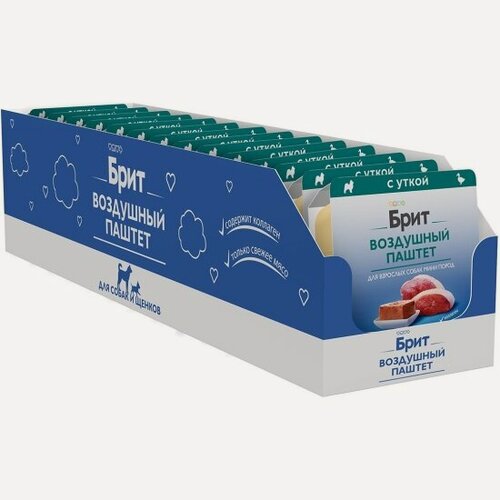 Изображение товара Корм влажный Brit PREMIUM воздушный паштет для взрослых собак мини пород Утка 14шт*100г
