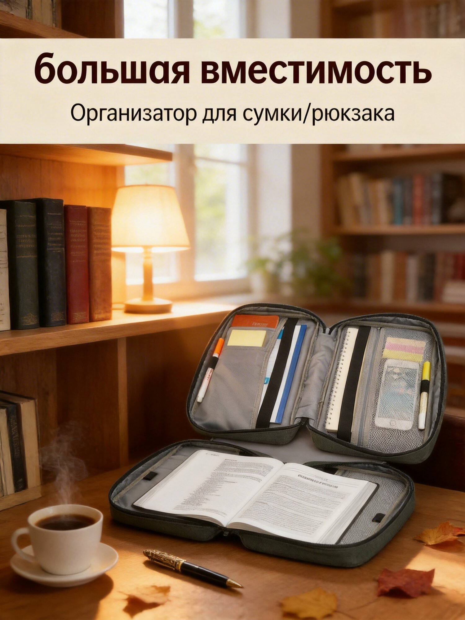 Органайзер для сумки и рюкзака, защитная обложка для Библии с местом для ручек, бумаги и личных вещей