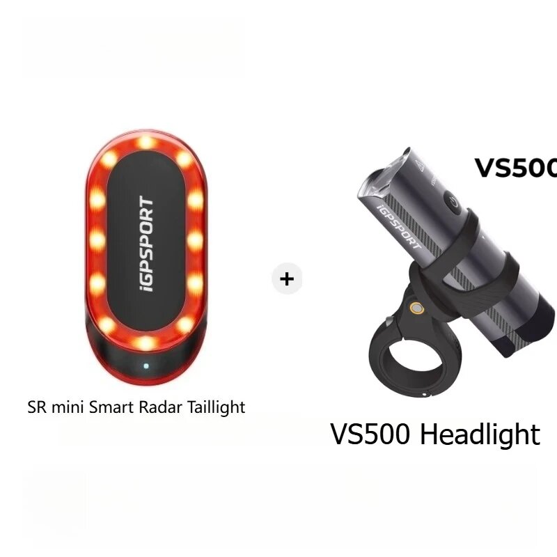 IGPSPORT SR mini Radar Tail Light + VS500 Headlight