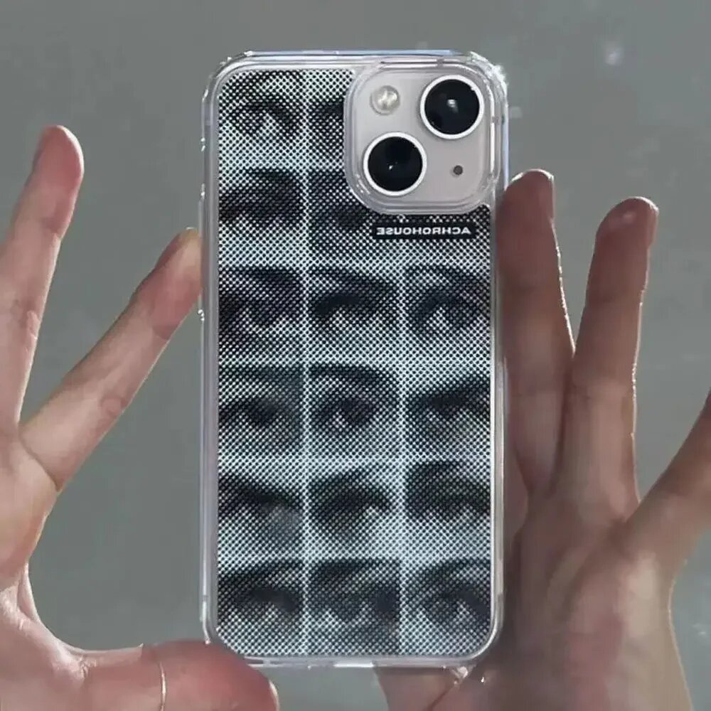 Винтажный чехол для телефона с рисунком глаз в стиле кино для iPhone 17 16 15 14 13 12 11 Pro Max 7 8 Plus, противоударный, с индивидуальным дизайном