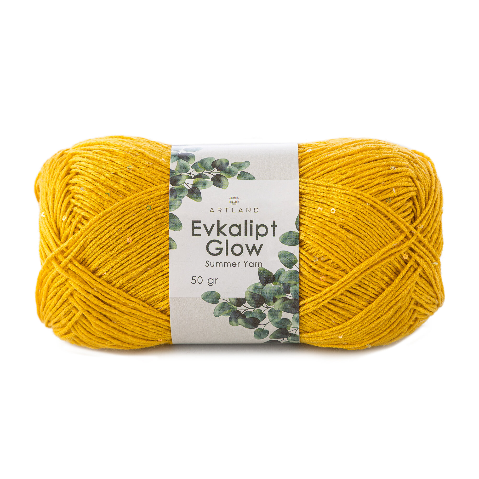 Пряжа для вязания Evkalipt Glow Artland 1 моток (175 м, 50 гр), цвет 18 желтый