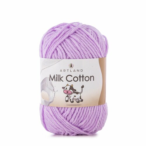 фото Пряжа для вязания artland milk cotton 2 мотка (100 м, 50 гр), цвет 65 сирень