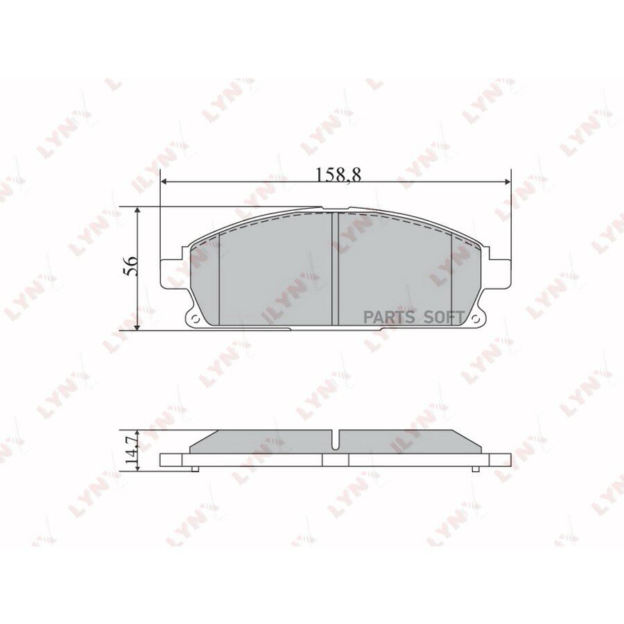 BD-5729 Колодки тормозные передние NISSAN Elgrand(E51) 2.5-3.5 02-10 / Presage(U31) 2.5-3.5 03-06 / Terrano( LYNXAUTO BD5729
