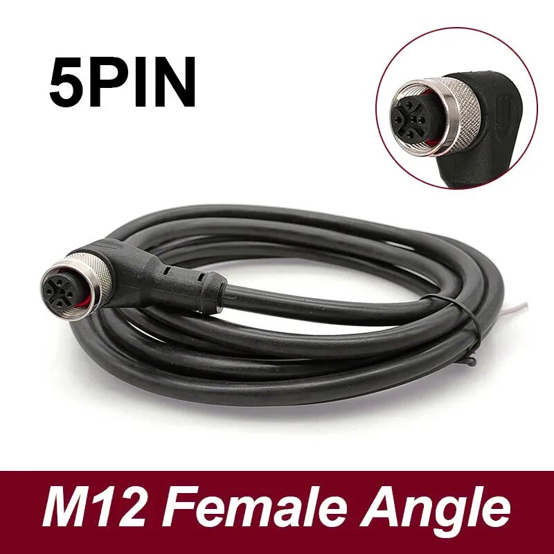 Кабель датчика M12 2 м водонепроницаемый 4/5/8-контактный A-типа Angle female 5p