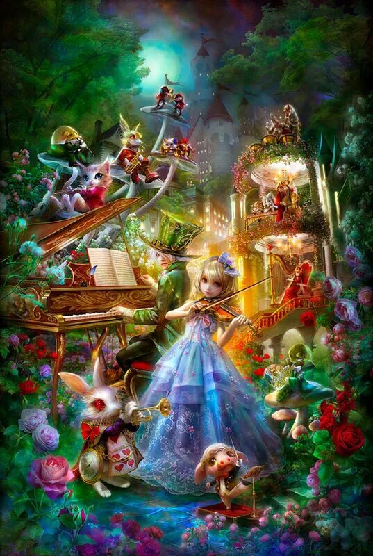 Головоломка 1000 деталей для взрослых, Alice in Wonderland/Алиса в стране чудес, сложная головоломка, Деревянные пазлы, Рождественский подарок, идеальный выбор для развлечений в помещении 50x75cm