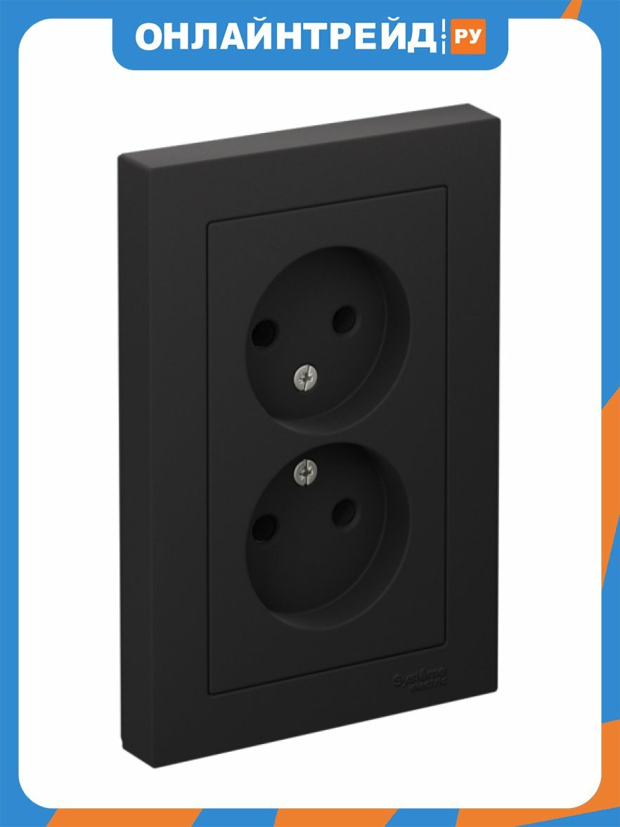Розетка Systeme Electric (schneider Electric) SCHNEIDER ELECTRIC ATLASDESIGN 16А, в сборе, карбон ATN001020