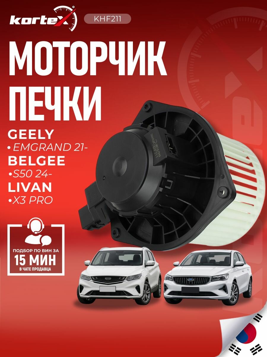Мотор отопителя Kortex для GEELY EMGRAND SS11 23-/Belgee S50 24-/Livan X3 PRO