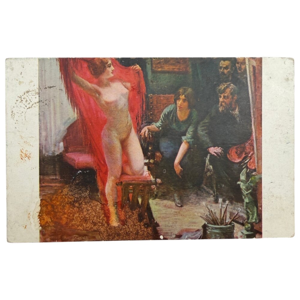 Почтовая открытка "Галлелли - Красный шарф" 1900-1915 гг. Франция