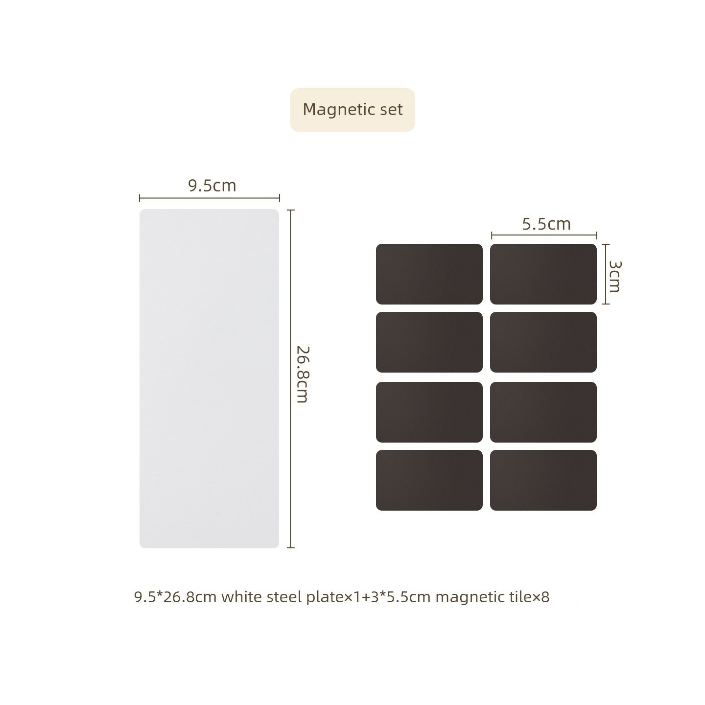 Комплект магнитного крепления 8 шт. дисков 3x5.5 см + 1 шт. пластины 9.5x26.8 см для хранения пульта