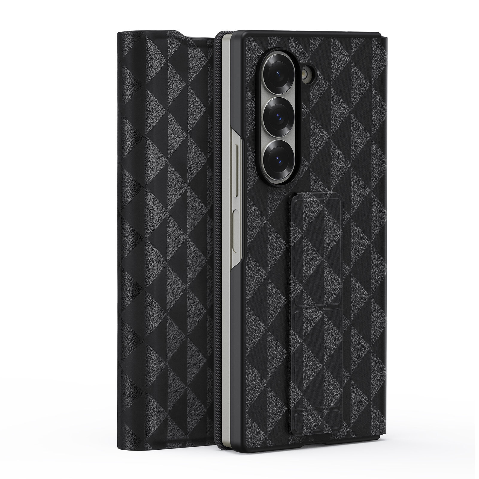 Складной чехол черного цвета с встроенной подставкой от Dux Ducis для Samsung Galaxy Z Fold 6, серия Fitt Series Case