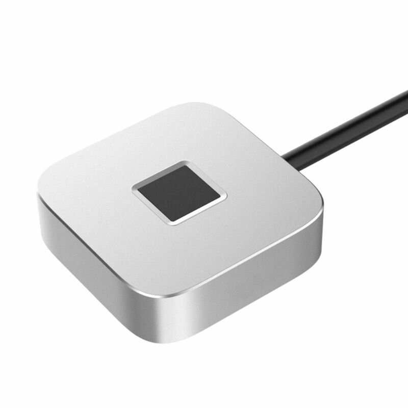 (1 шт.) Сканер отпечатков пальцев USB, серебристый