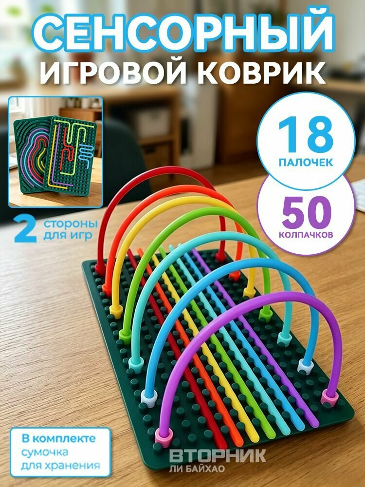 Сенсорная развивающая доска бестселлер для стола настольный бизиборд развивашка