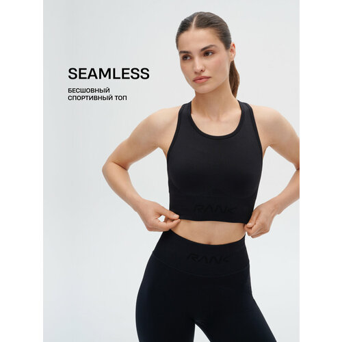 фото Топ спортивный rank seamless top, размер xl, черный