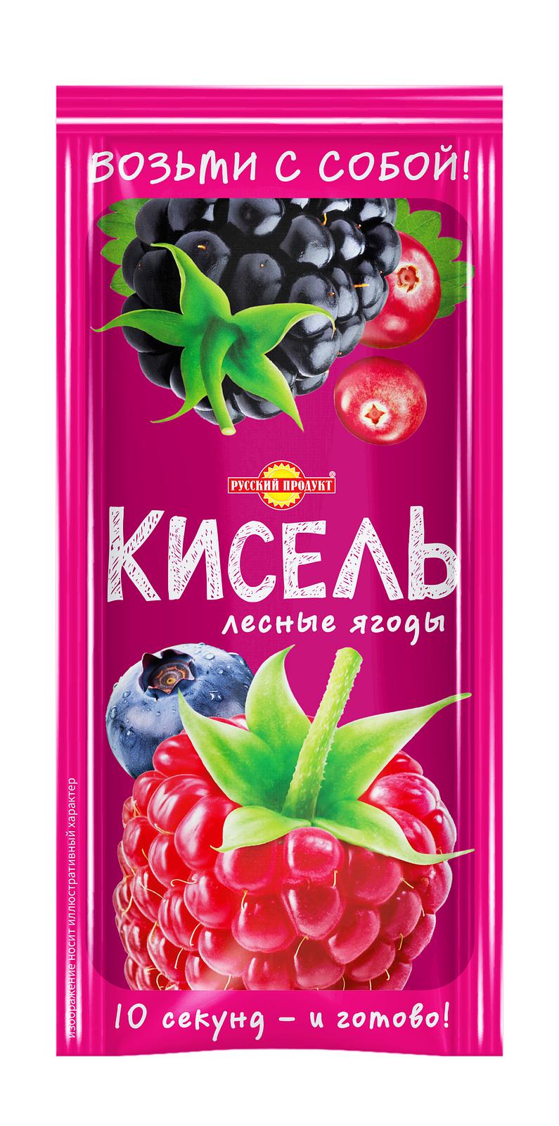 Упаковка из 28 пачек Кисель руспрод "Лесные ягоды" моментальнтальный пак 30г