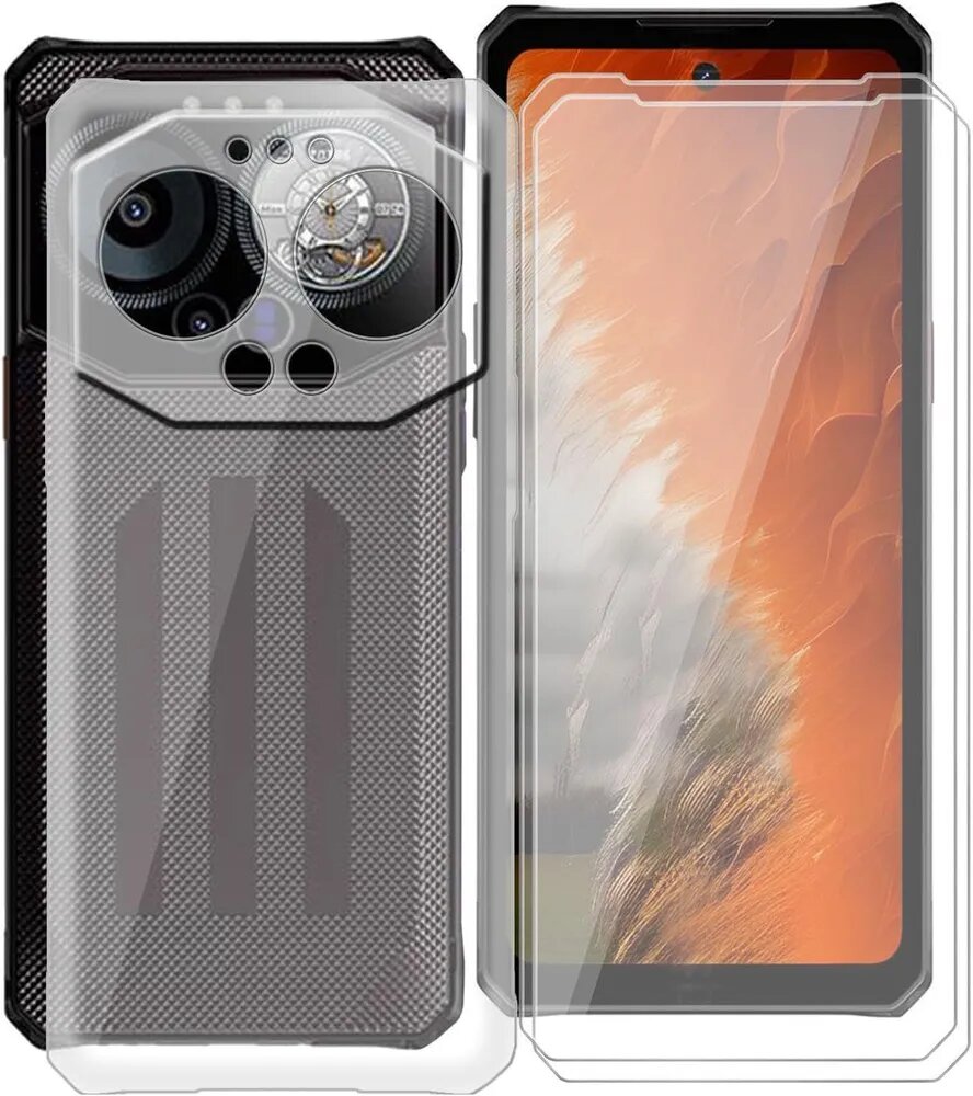 Чехол для IIIF150 B3 / B3 Pro с защитой экрана из закаленного стекла, прозрачный противоударный и устойчивый к царапинам мягкий чехол с силиконовым TPU покрытием для IIIF150 B3 / B3 Pro
