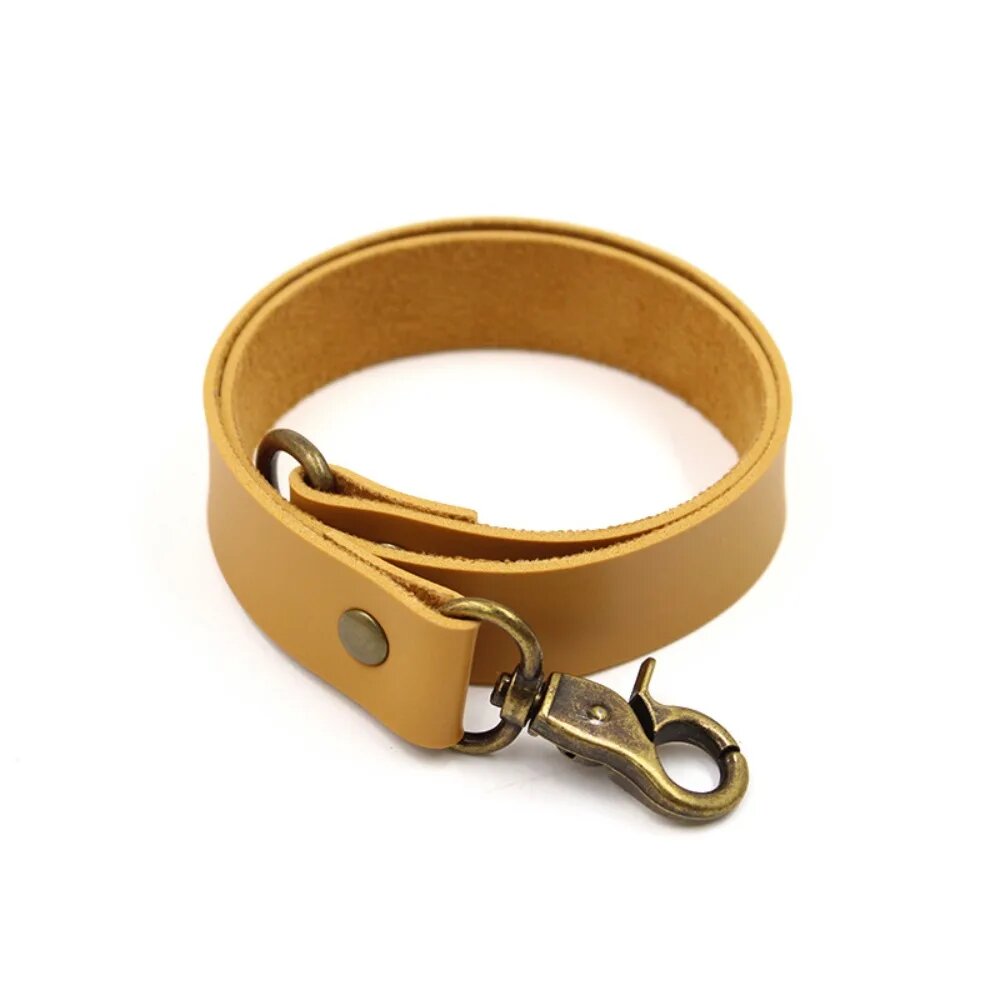 Держатели для штор из искусственной кожи, 50 см Желтый, Yellow