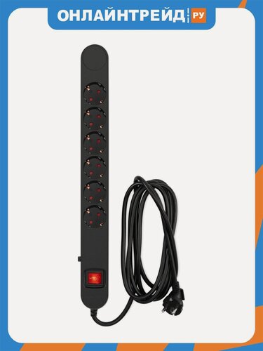 Изображение товара Сетевой фильтр Ippon NF-EU-3-16 3м (6 розеток) черный